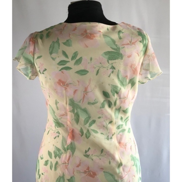 90s Vintage Fashion Bug Yellow Floral Dress - Picture 12 of 12